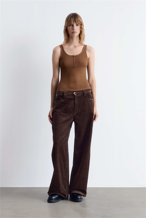 Брюки с широкими брючинами и 5 карманами артикул 150205134