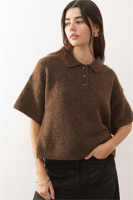 Трикотажная рубашка-поло с короткими рукавами артикул 150529380