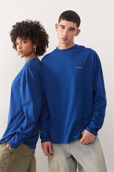 Унисекс-футболка с синим логотипом артикул 152228246