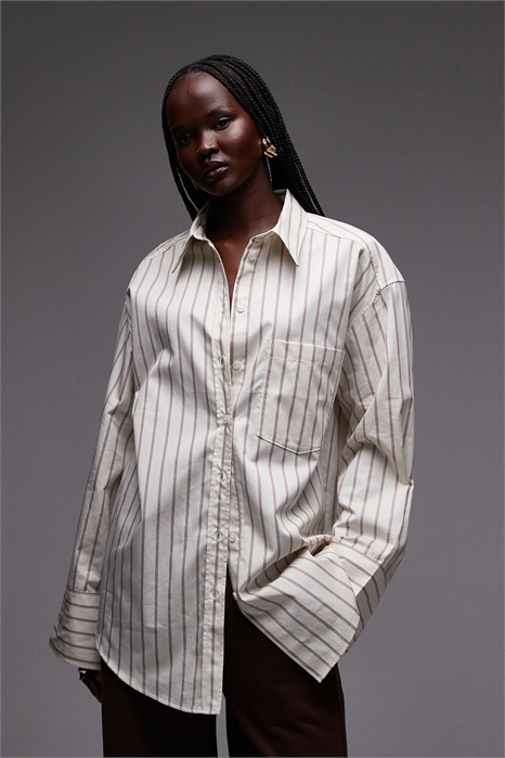 Рубашка из чистого хлопка свободного кроя артикул 155057467