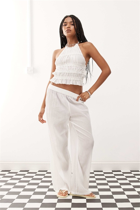 Брюки с широкими штанинами и фактурной поверхностью co-ord артикул 143262820