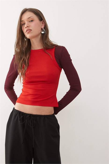 Топ из двухслойной сетки артикул 155407689