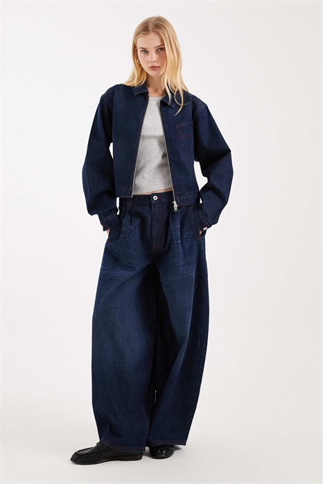 Джинсы-баллон с складками из коллекции Circular Design XL co-ord артикул 152707674