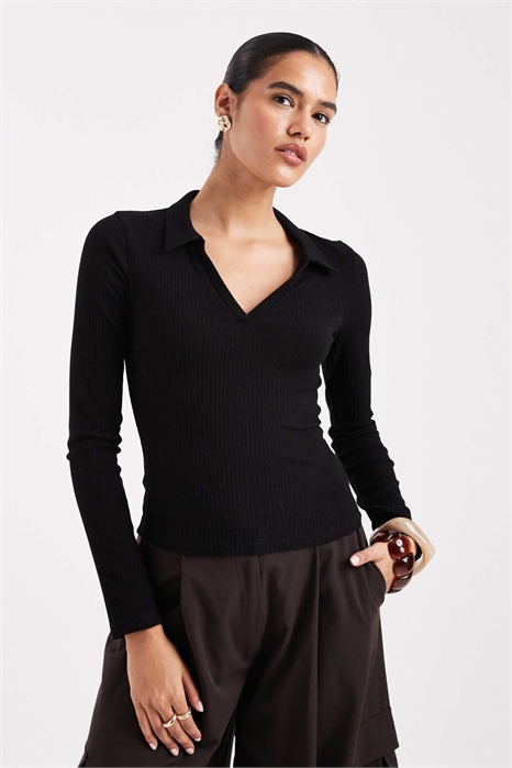 Поло с ребристыми рукавами артикул 150526132