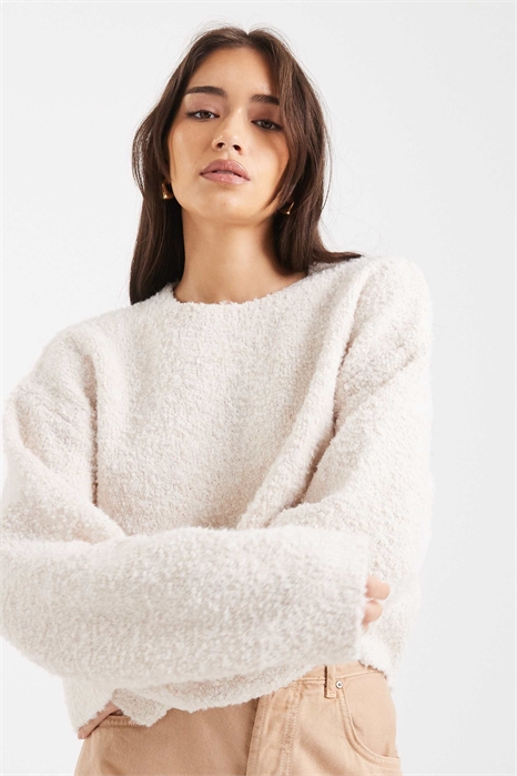 Свитер-балахон из букле артикул 143356028