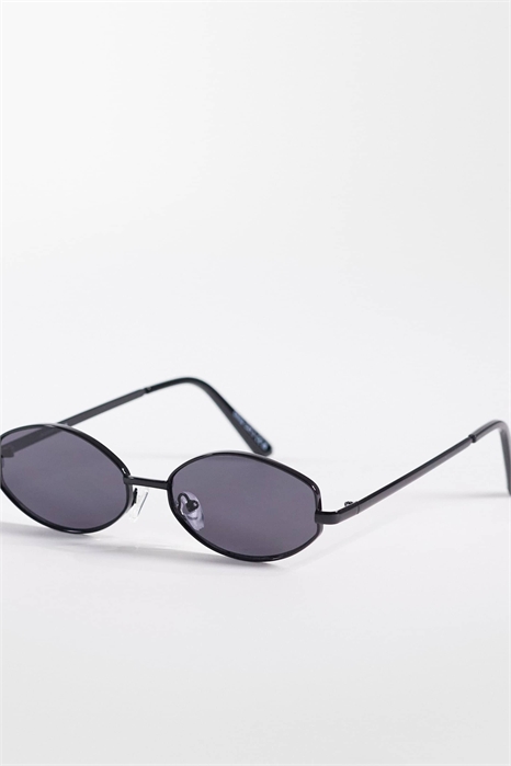 Строгие овальные металлические солнцезащитные очки артикул 152420467