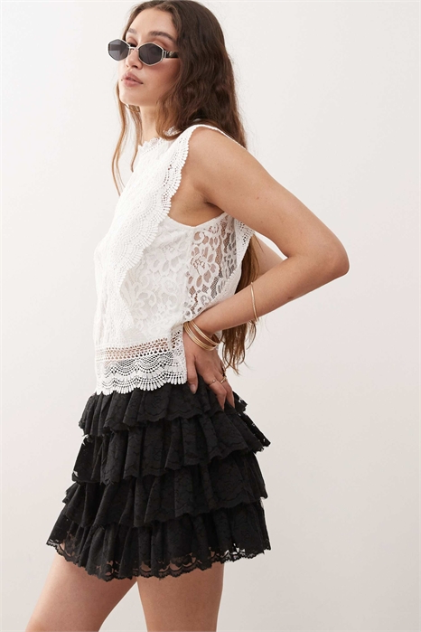 Кружевная микро-мини-юбка артикул 141497313