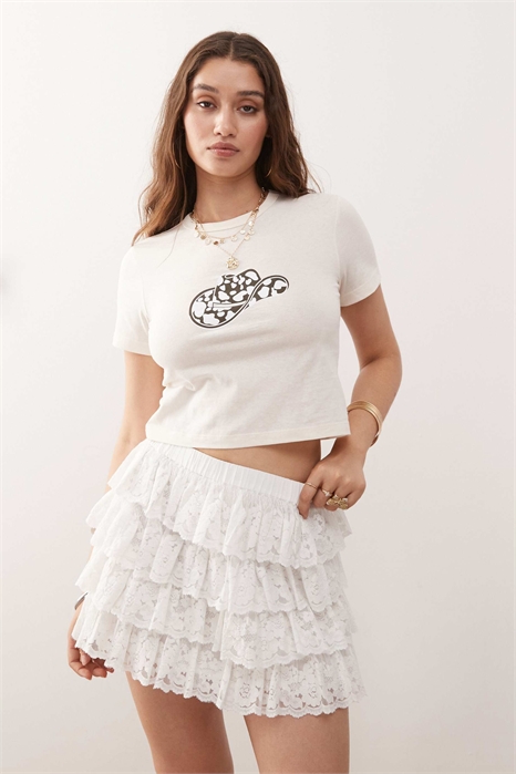 Кружевная микро-мини-юбка артикул 141497314