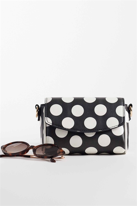 Мини-сумка через плечо в горошек с регулируемым ремнем артикул 153839720