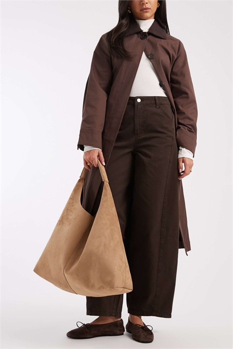 Сумка-тоут из искусственной замши с закругленным верхом артикул 152238384