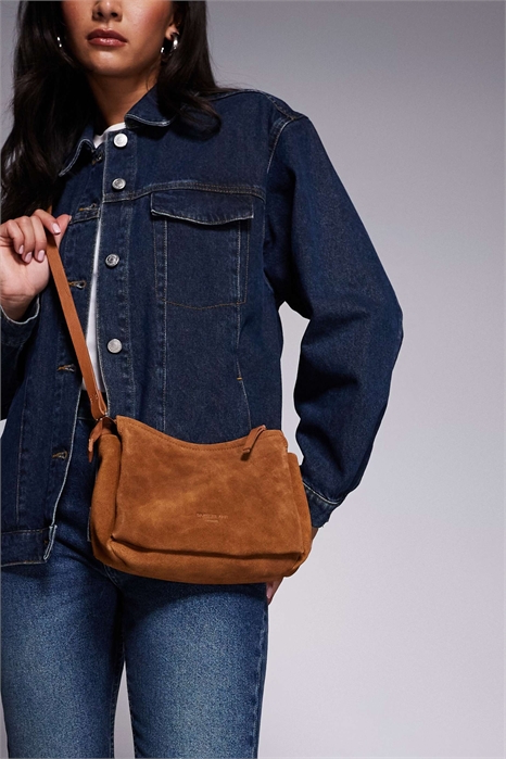 Мягкая кожаная сумка через плечо свободного кроя артикул 151777899