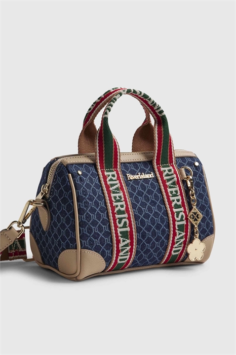 Сумка-боулер с джинсовой тесьмой с монограммой артикул 155895072