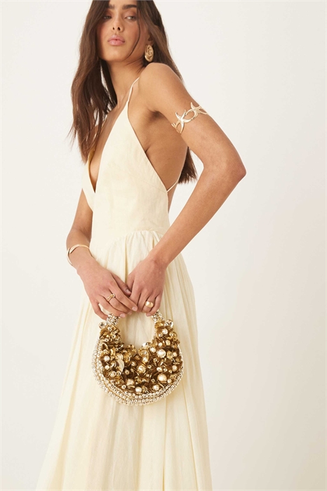 Сумочка-клатч с вырезом, украшенная бисером и пайетками артикул 141465394