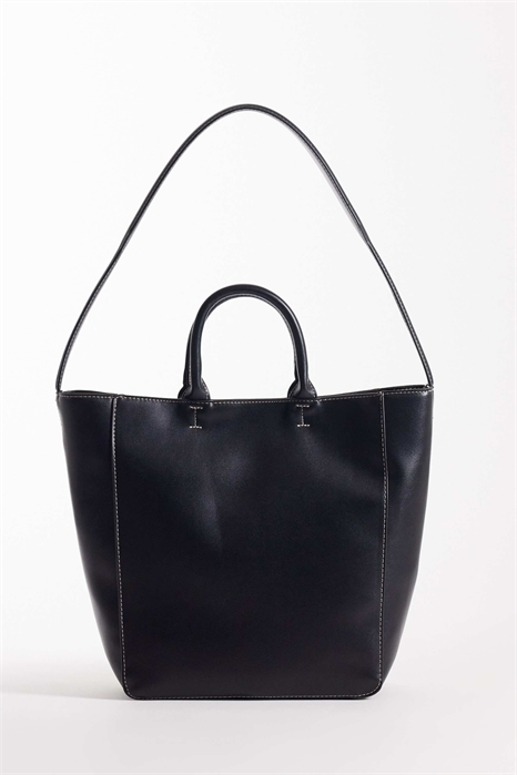 Сумка-тоут с двойными ручками и контрастной строчкой артикул 152196728