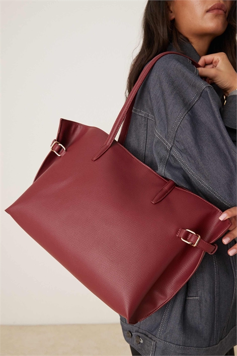 Гладкая сумка-тоут с ремешком артикул 150078959