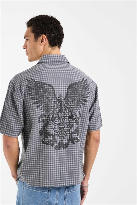 Рубашка прямого кроя с короткими рукавами артикул 155637695