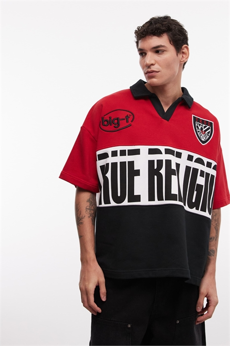 Поло из трикотажа свободного кроя артикул 155706285