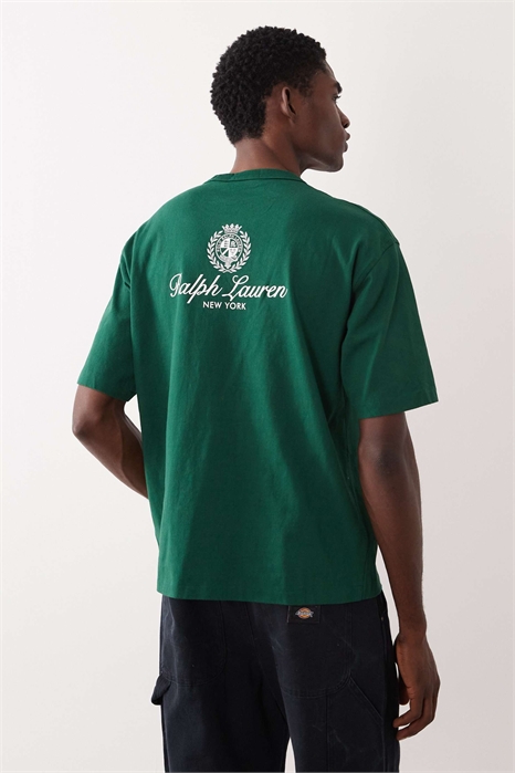 Футболка с принтом в виде герба на спине из плотной ткани артикул 154008381