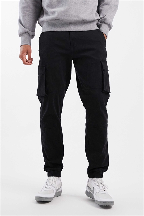 Брюки-карго с зауженным кроем и отворотами артикул 119180214