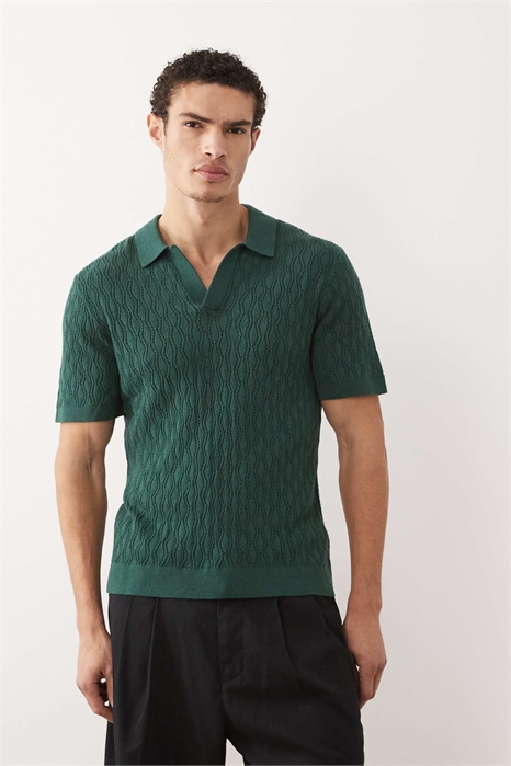 Трикотажная рубашка-поло с короткими рукавами артикул 155651324