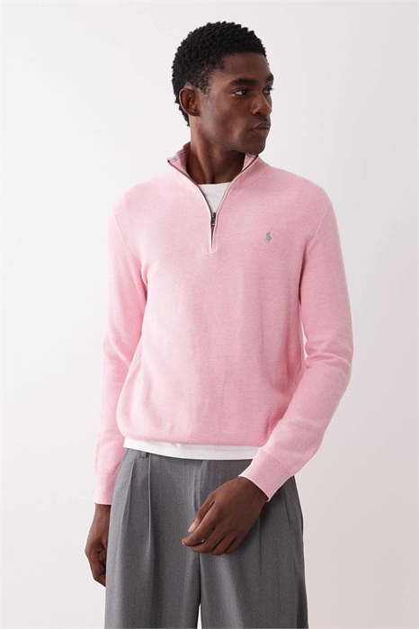 Свитер с логотипом и полузастежкой-молнией артикул 154032169