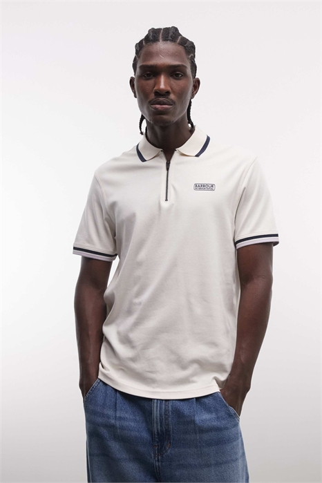 Поло с логотипом Panter из интерлока с короткими рукавами и застежкой-молнией артикул 154715401