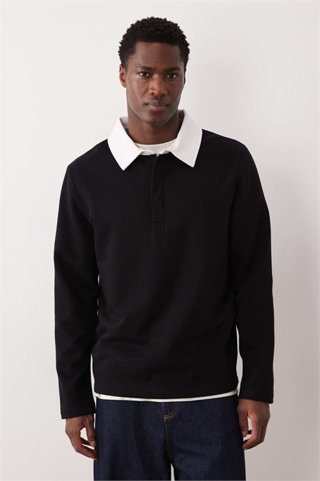 Толстовка-поло с контрастным воротником артикул 150173178