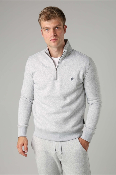 Свитер из смешанной хлопковой ткани с полузастежкой-молнией артикул 155974947