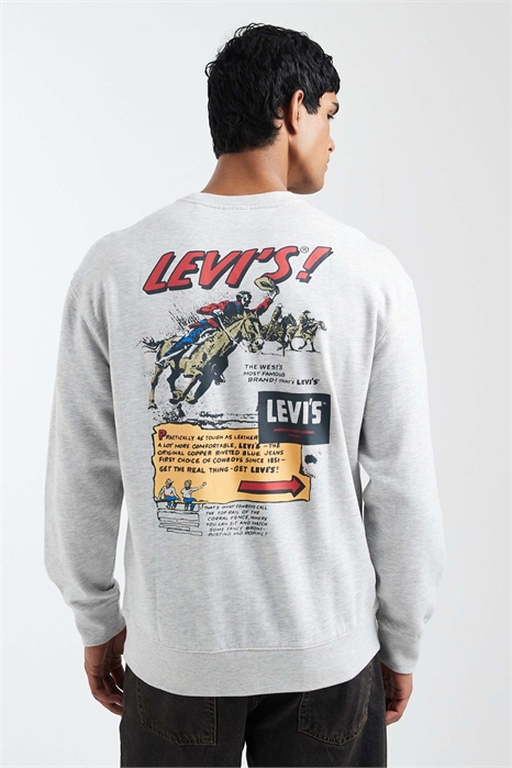 Свитшот свободного кроя с рисунком на спине артикул 150148073