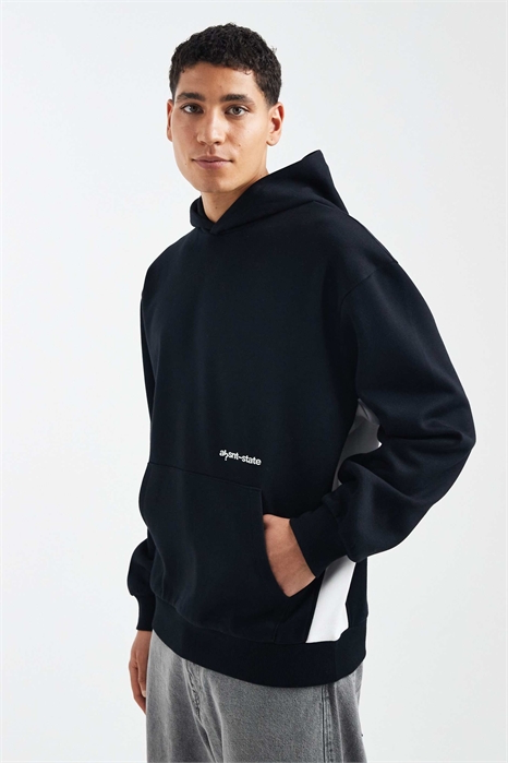 Свободная толстовка с капюшоном и принтом, с боковыми вставками артикул 152900349