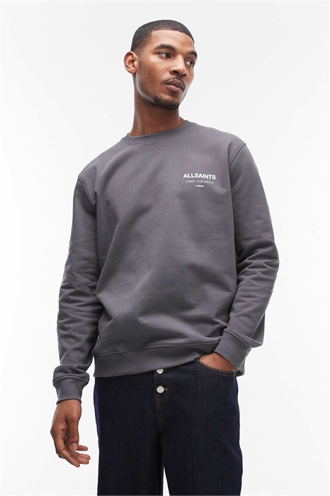 Толстовка с логотипом и круглым вырезом, с принтом на спине артикул 154893627