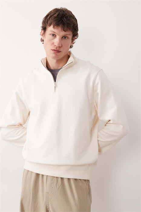 Свитшот из 100% хлопка с четвертью молнии артикул 155216279