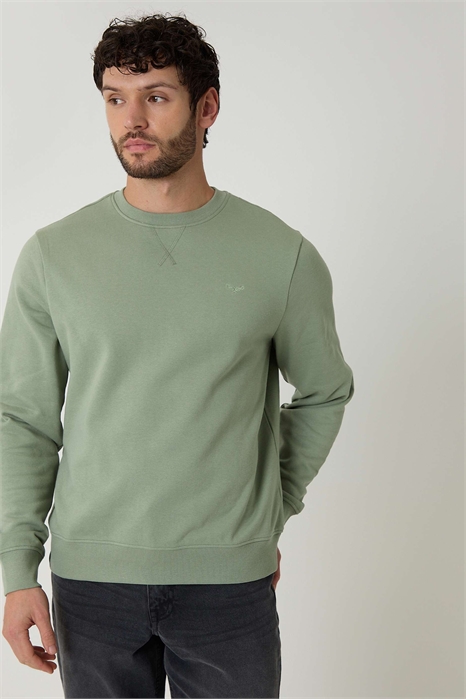 Свитшот с круглым вырезом из смешанной хлопковой ткани артикул 156413335