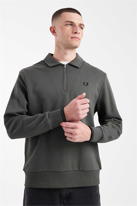 Свитшот-поло с логотипом и застежкой-молнией на 1/4 артикул 154716250