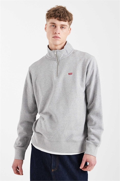 Свитшот с оригинальным логотипом и застежкой-молнией на 1/4 длины артикул 150148075