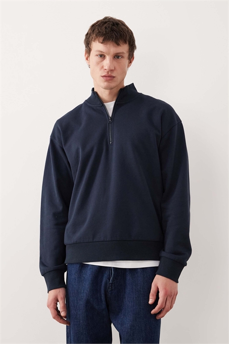 Свитшот свободного кроя с застежкой-молнией на 1/4 артикул 151096816