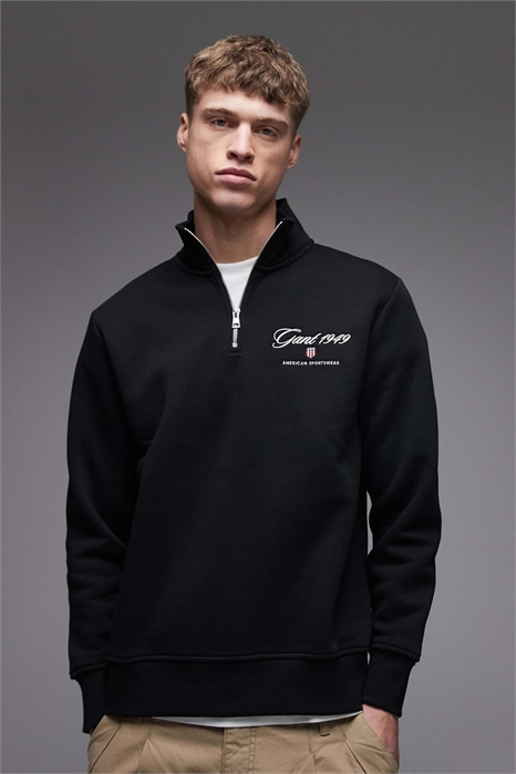 Свитшот с полузастежкой-молнией и нашивкой на груди артикул 153711964