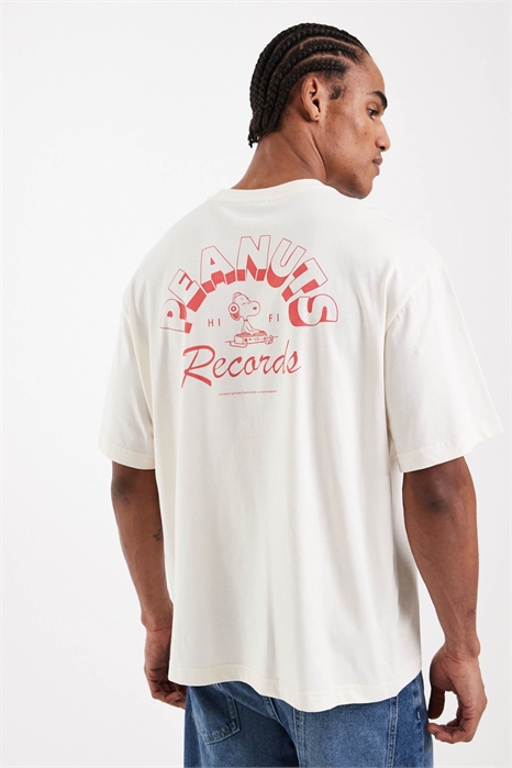 Футболка свободного кроя с принтом Снупи на спине артикул 153808434