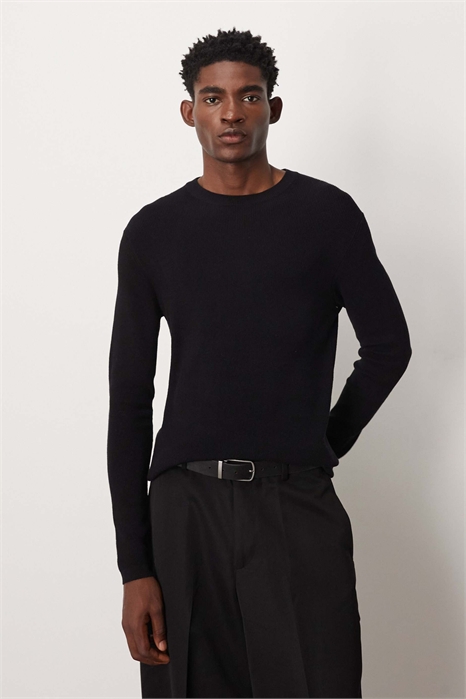 Футболка с длинным рукавом и круглым вырезом из трикотажа, облегающая артикул 149427769