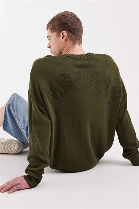 Свитер свободного кроя с круглым вырезом и вышивкой на спине в стиле Маре артикул 151529880