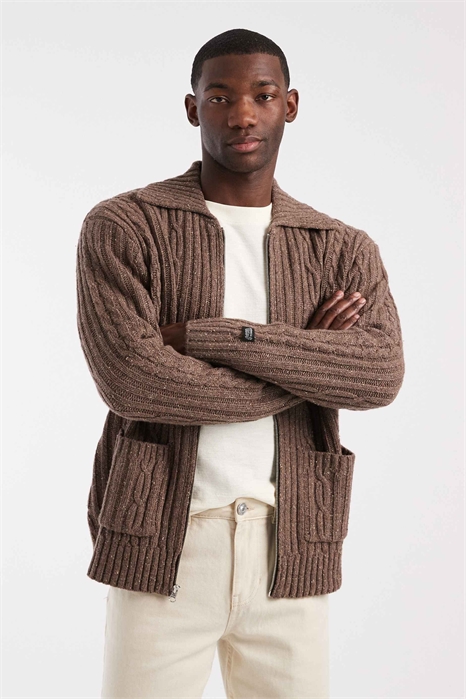 Свитер из толстого трикотажа с высоким содержанием шерсти и застежкой-молнией артикул 150149916