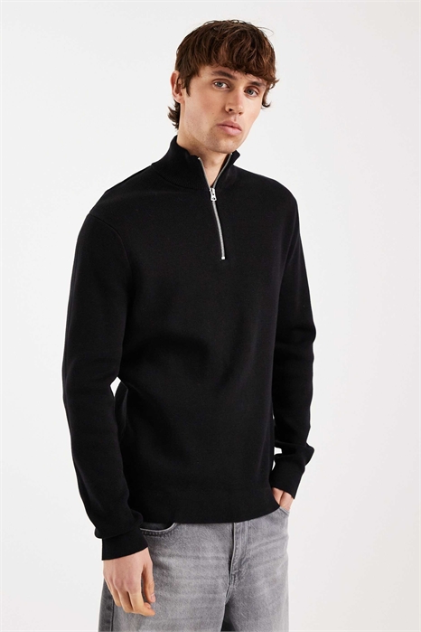 Свитер из трикотажа с полузастежкой-молнией артикул 152795856