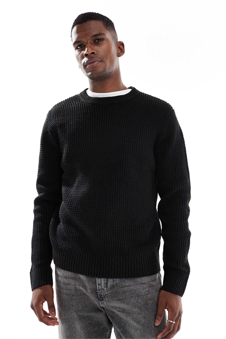 Свитер из вафельной вязки артикул 150432736