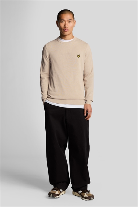 Свитер из хлопка средней плотности с круглым вырезом артикул 143713310