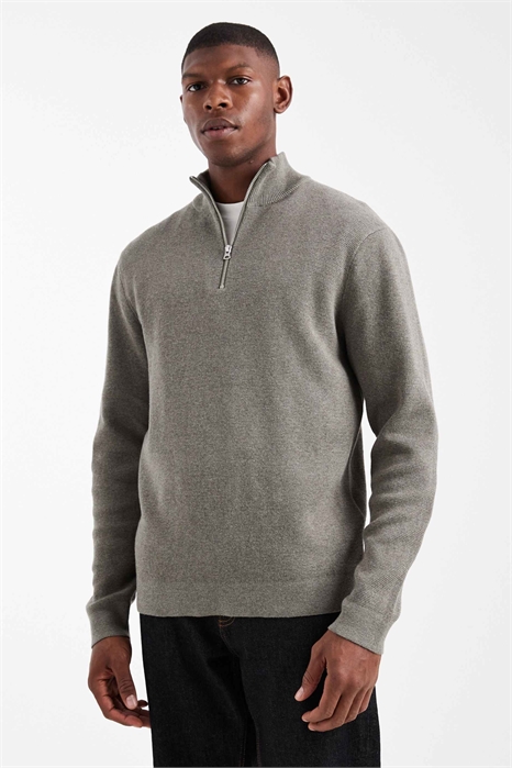 Свитер из трикотажа с полузастежкой-молнией артикул 152795857
