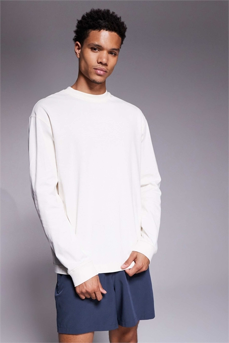 Хлопковая тренировочная футболка свободного кроя с длинными рукавами и технологией быстрого высыхания артикул 150348087