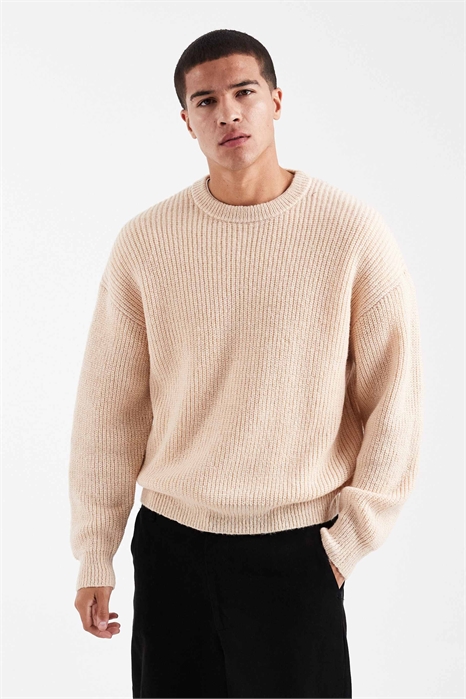 Свободный трикотажный свитер с капюшоном артикул 152001874