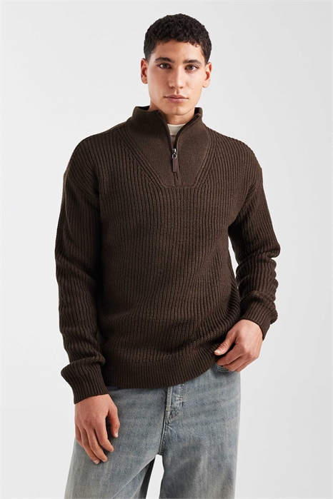 Свитер с 1/4-й застежкой-молнией в рыбацком стиле артикул 150151159