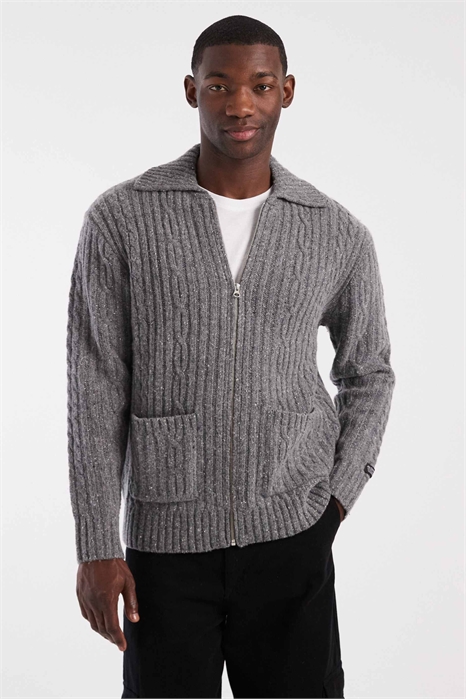 Свитер из толстого трикотажа с высоким содержанием шерсти и застежкой-молнией артикул 150149917