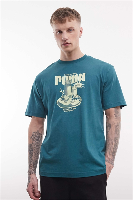 Футболка с принтом для непринуждённого завтрака с круглым вырезом артикул 156045313